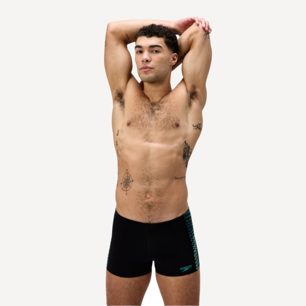 Плавки-шорты Speedo Endurance+ MAX Tech Panel Aquashort (Мужской; 34 (50); черный/зеленый)